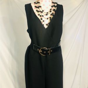 Lauren by Ralph Lauren Black Sleeveless Pantsuit Jumpsuit Sz 12